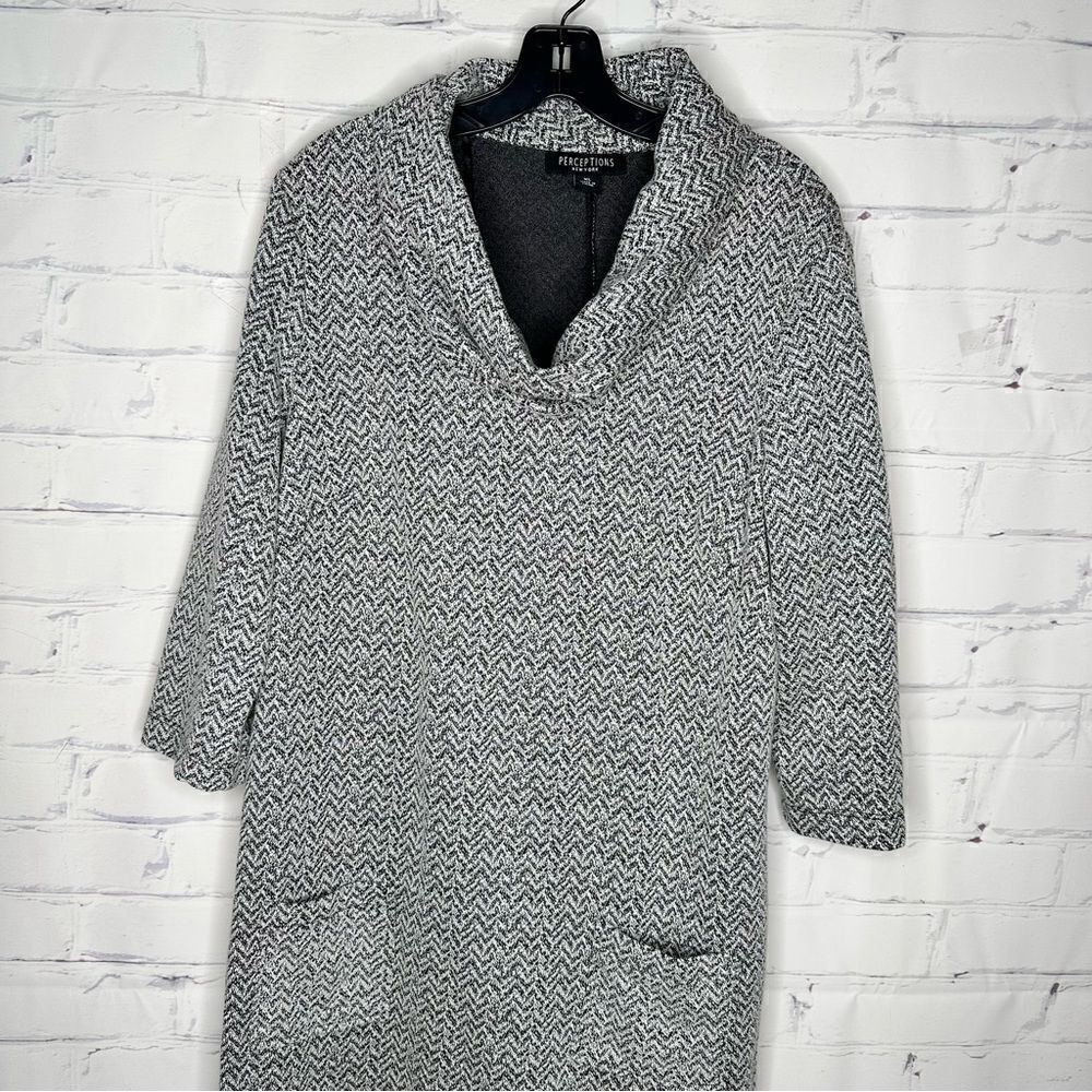 Perceptions XL black, gray & white dress‎